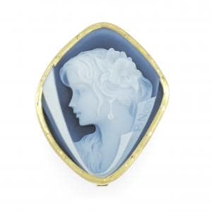 K18YG メノウカメオ ブローチ