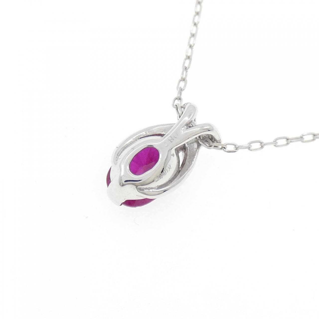 K18WG ルビー ネックレス 0.87CT