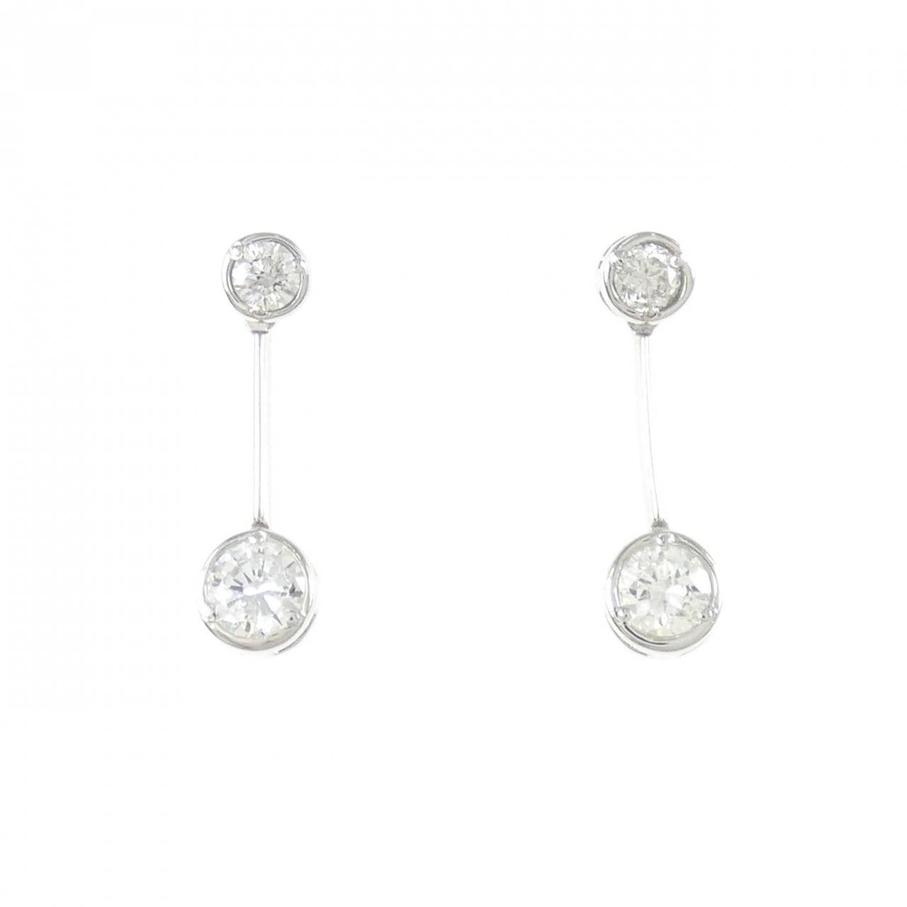 PT900/K14WG ダイヤモンド ピアス 0.50CT