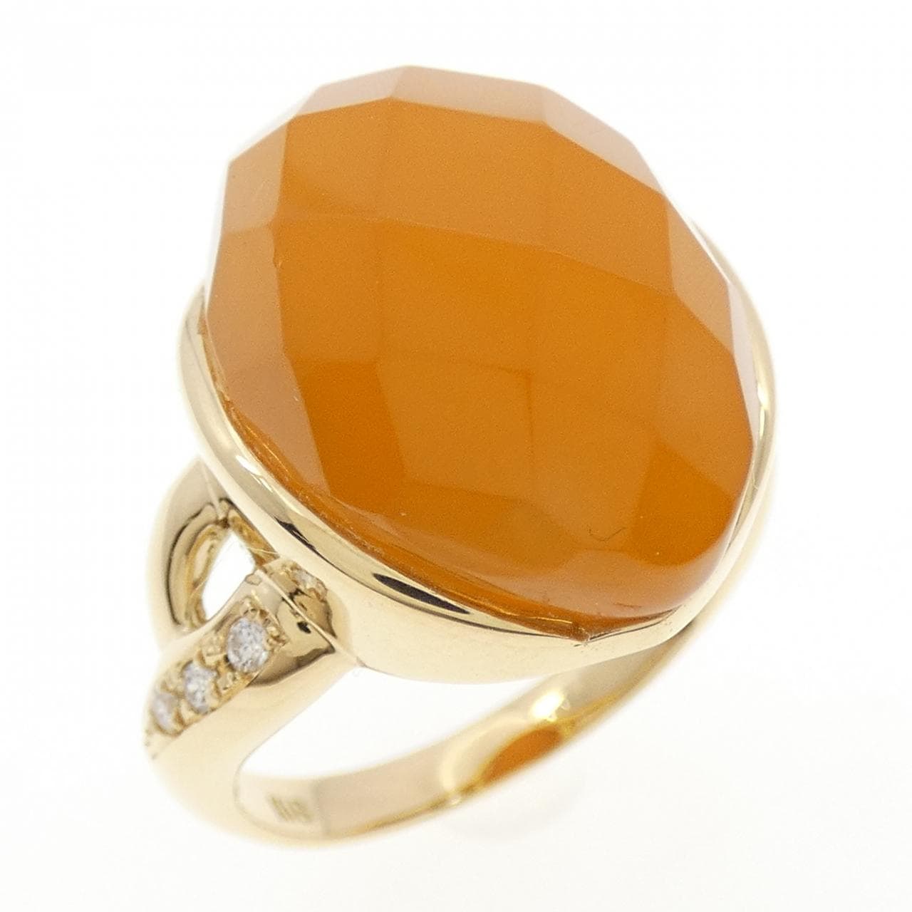 K18YG 琥珀 リング