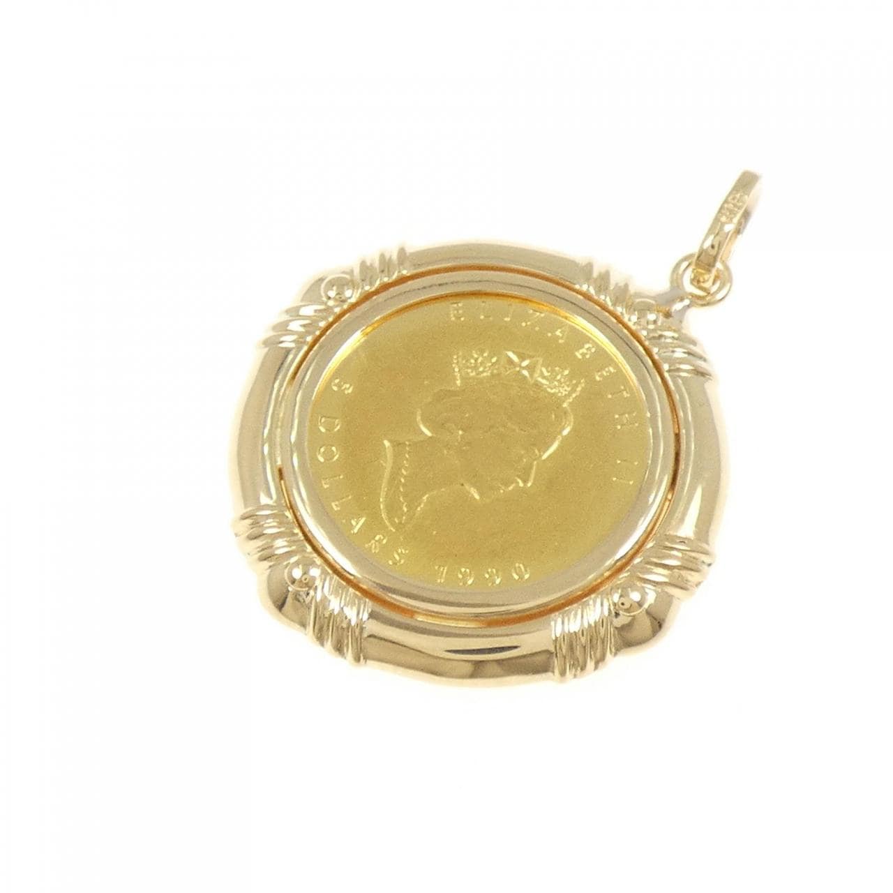 K18YG(枠) コイン ペンダント