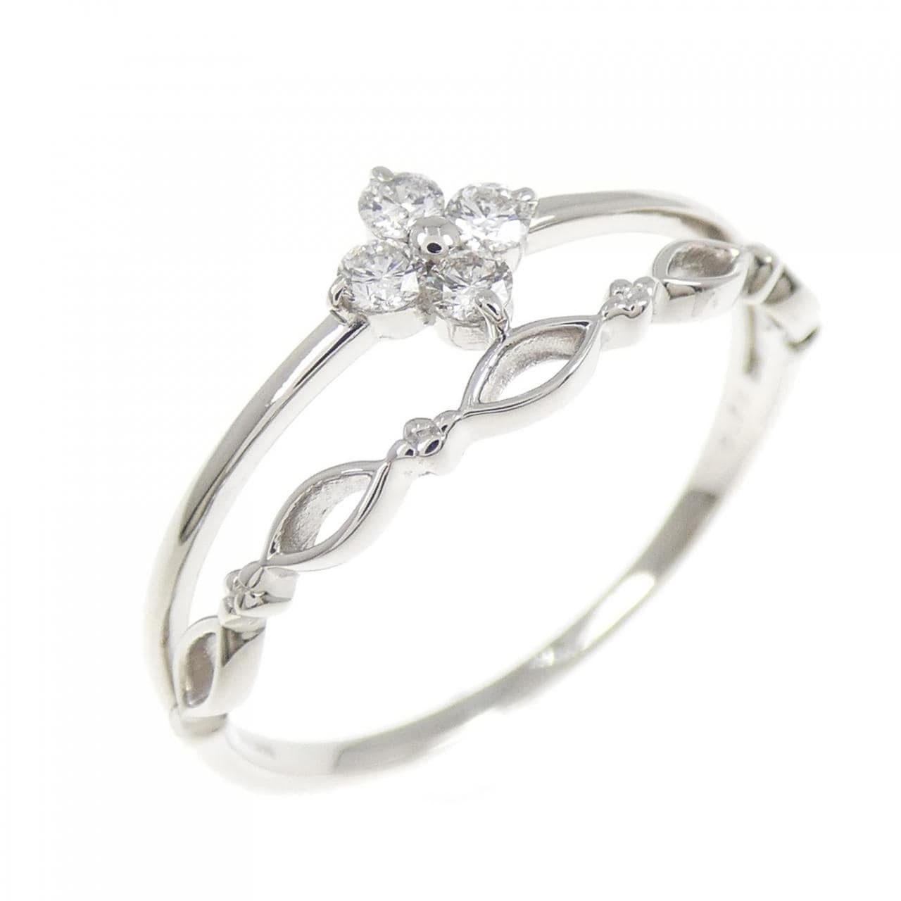 PT900 フラワー ダイヤモンド リング 0.10CT