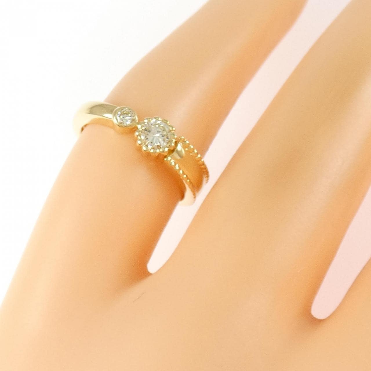 K18YG ダイヤモンド ピンキーリング 0.15CT