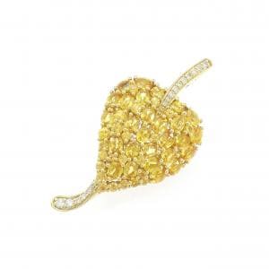 K18YG サファイヤ ブローチ 6.35CT