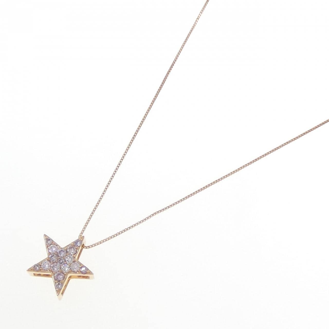 K18PG スター ピンクダイヤモンド ネックレス 0.32CT
