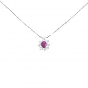 PT900/PT850 ルビー ネックレス 1.31CT ビルマ産