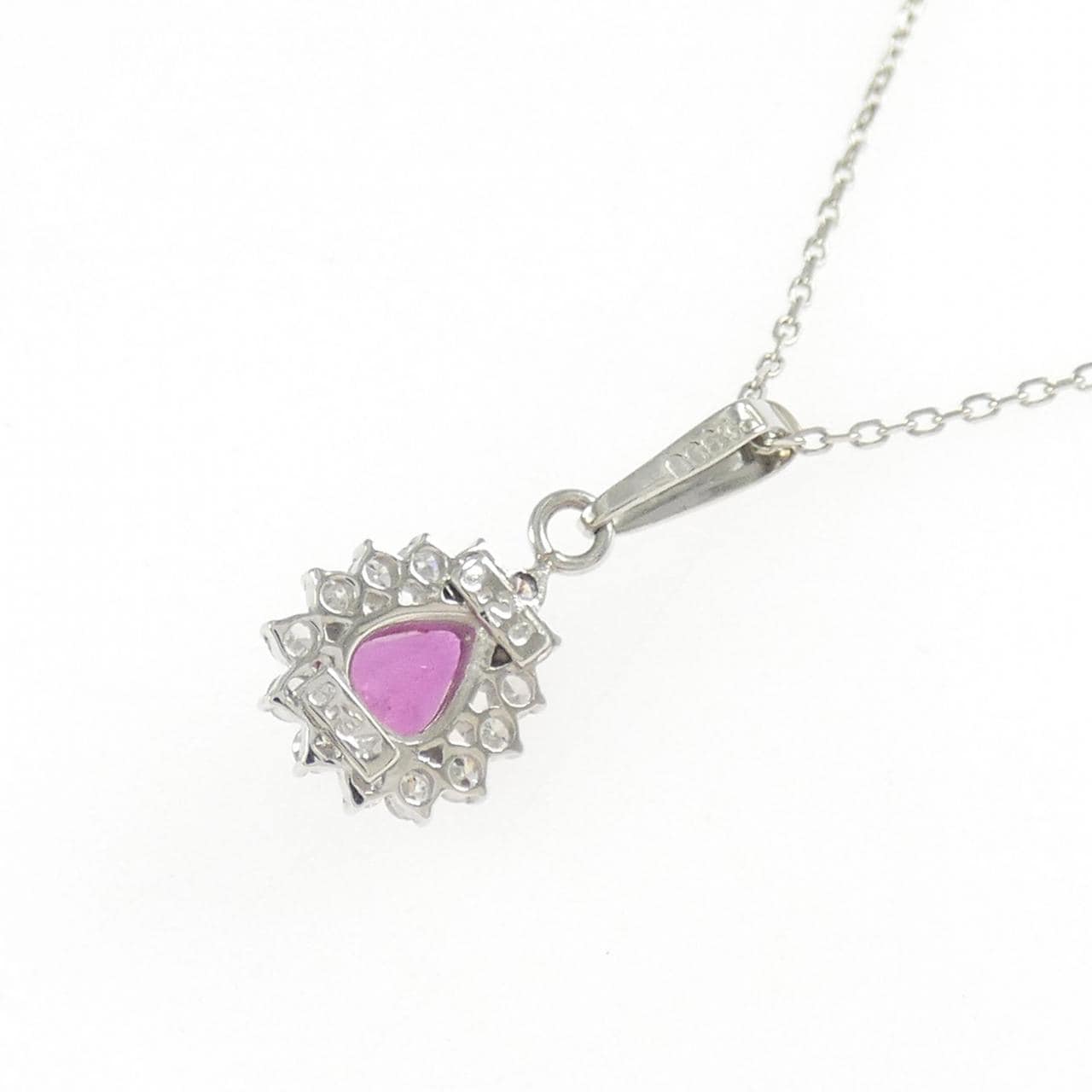 PT900/PT850 ルビー ネックレス 0.34CT