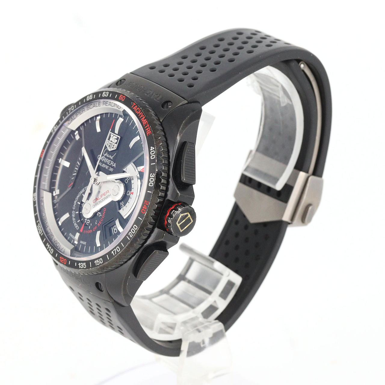 【ノーメンテナンス還元価格】タグ･ホイヤー グランドカレラ･キャリバー36RSクロノグラフ PVD TI CAV5185.FT6020 TI 自動巻