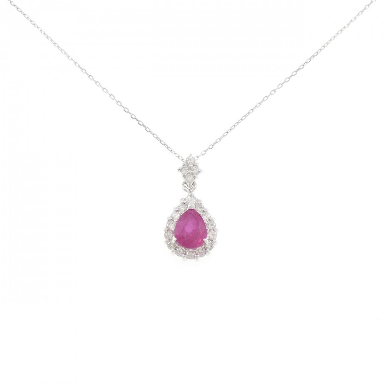 K18WG ルビー ネックレス 1.010CT