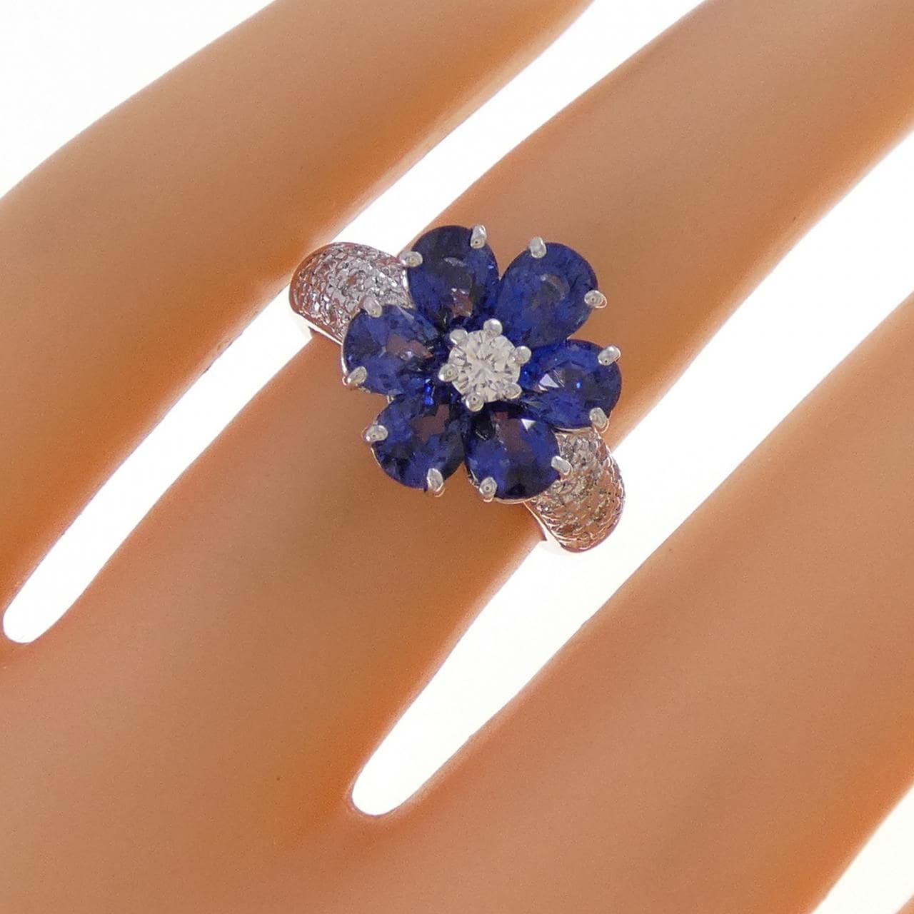 ポンテヴェキオ フラワー サファイヤ リング 2.45CT