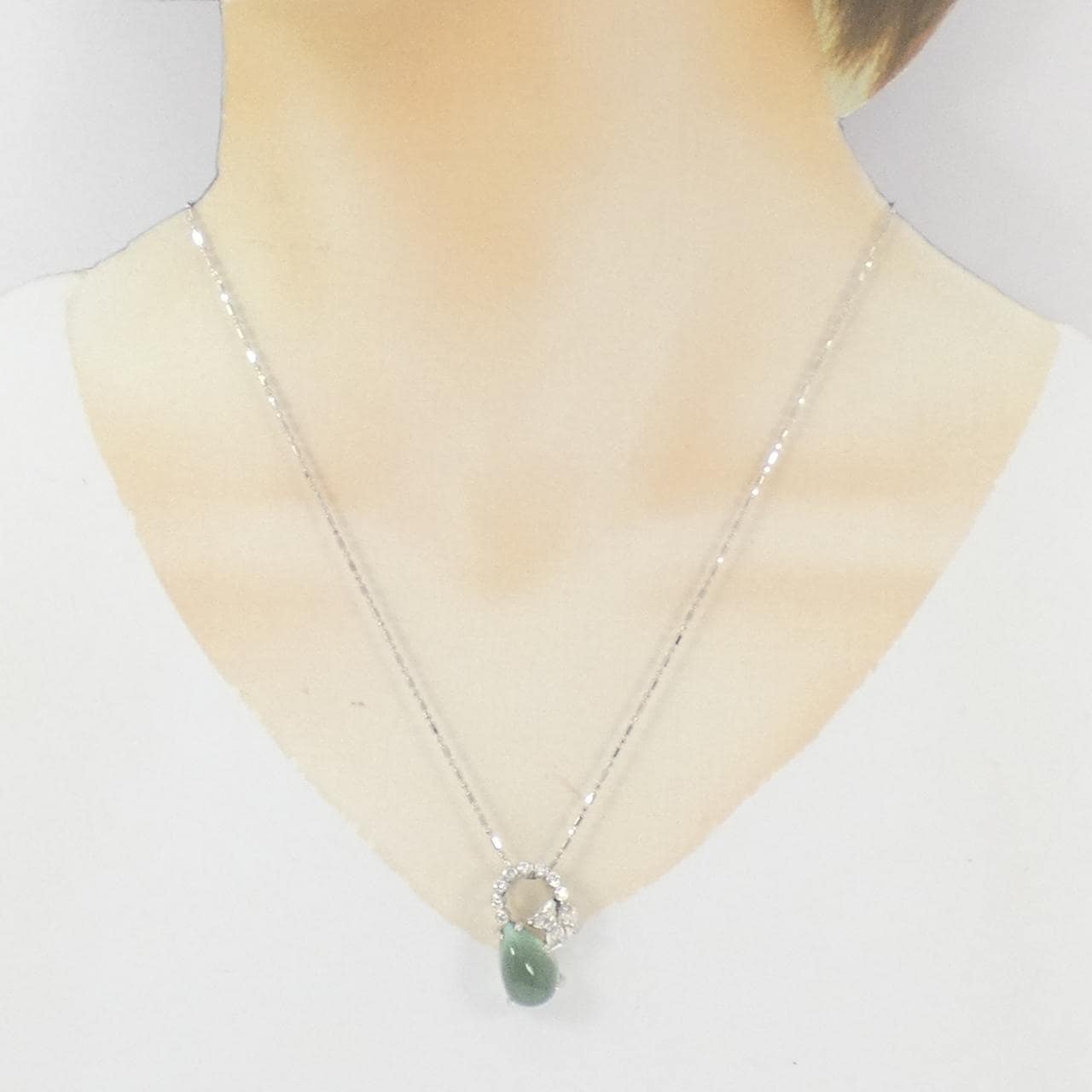 K18WG リーフ プレーナイト ネックレス 9.20CT