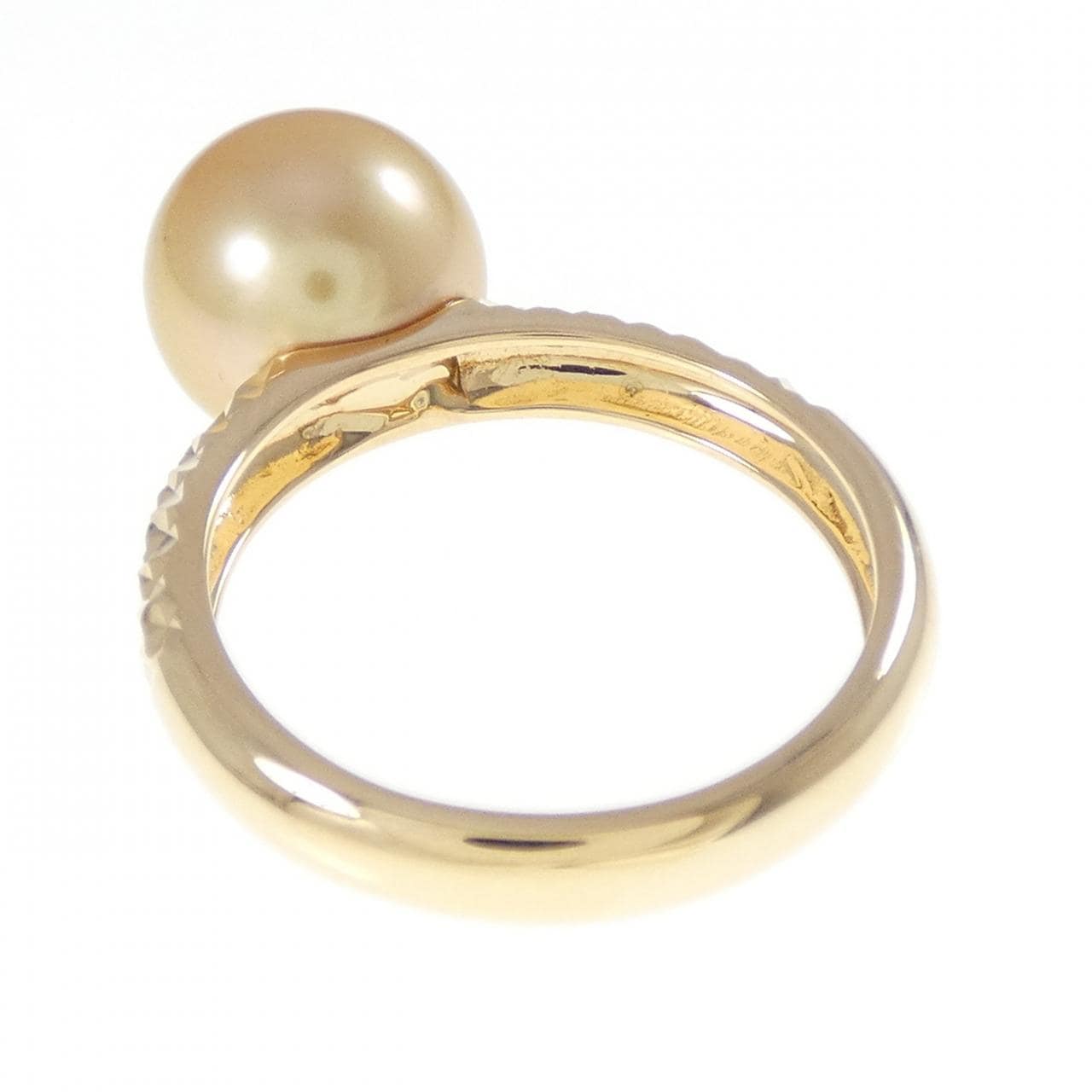 K18YG 白蝶パール リング 10.0mm
