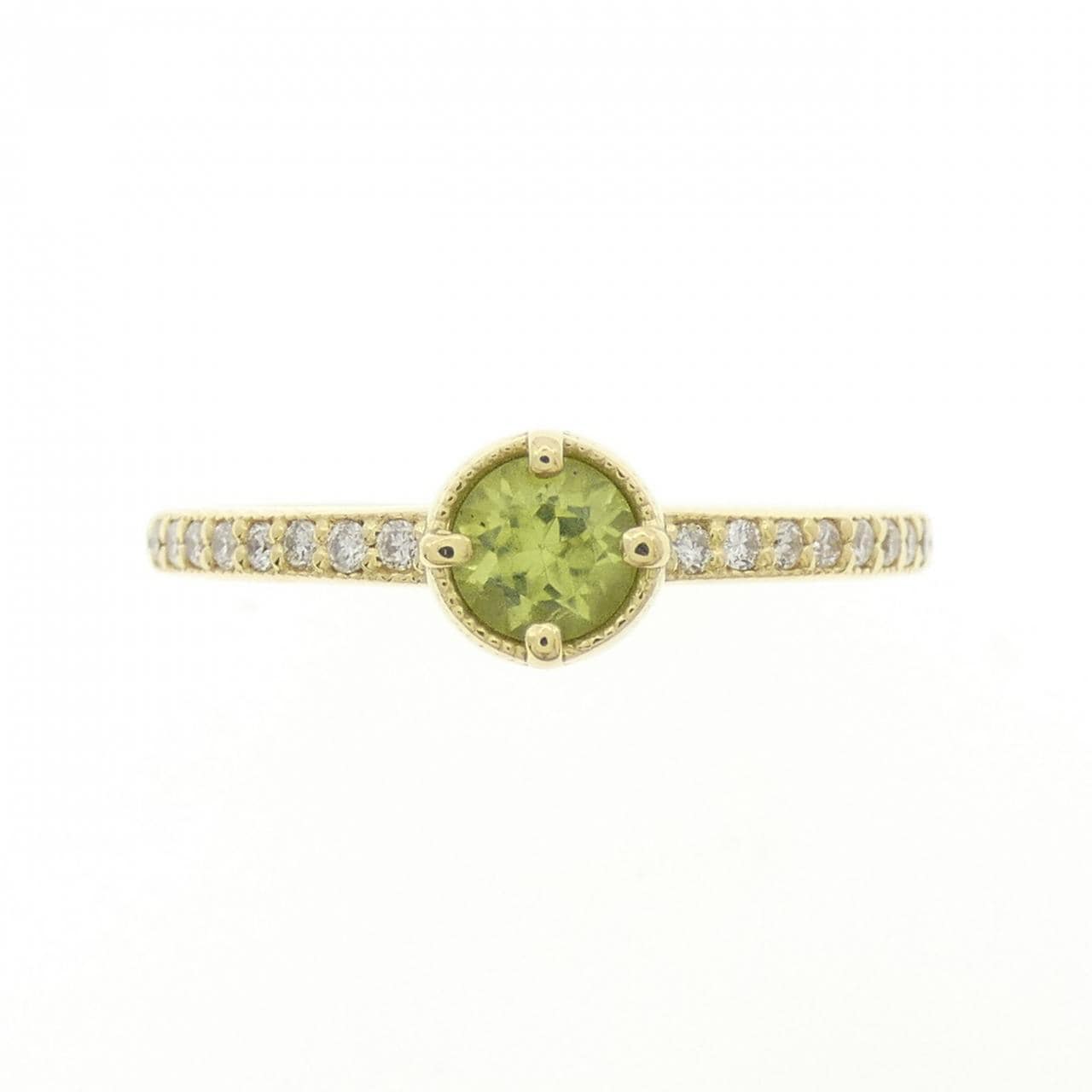 K18YG ペリドット リング 0.42CT