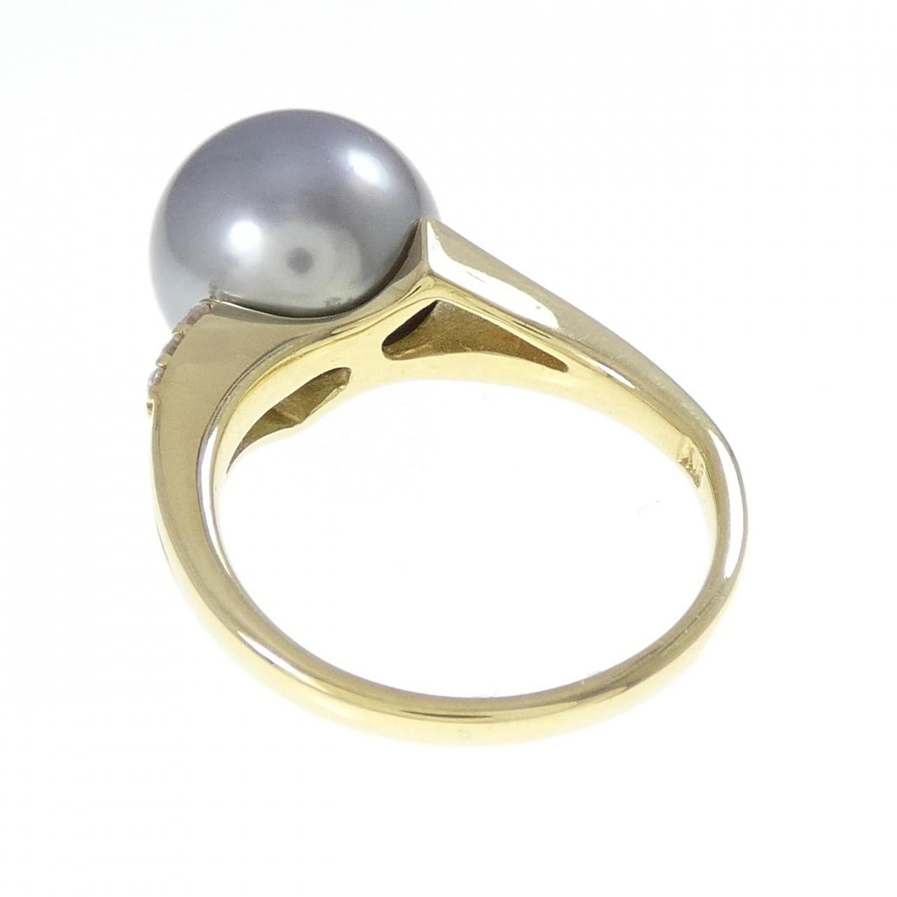K18YG 黒蝶パール リング 11.1mm