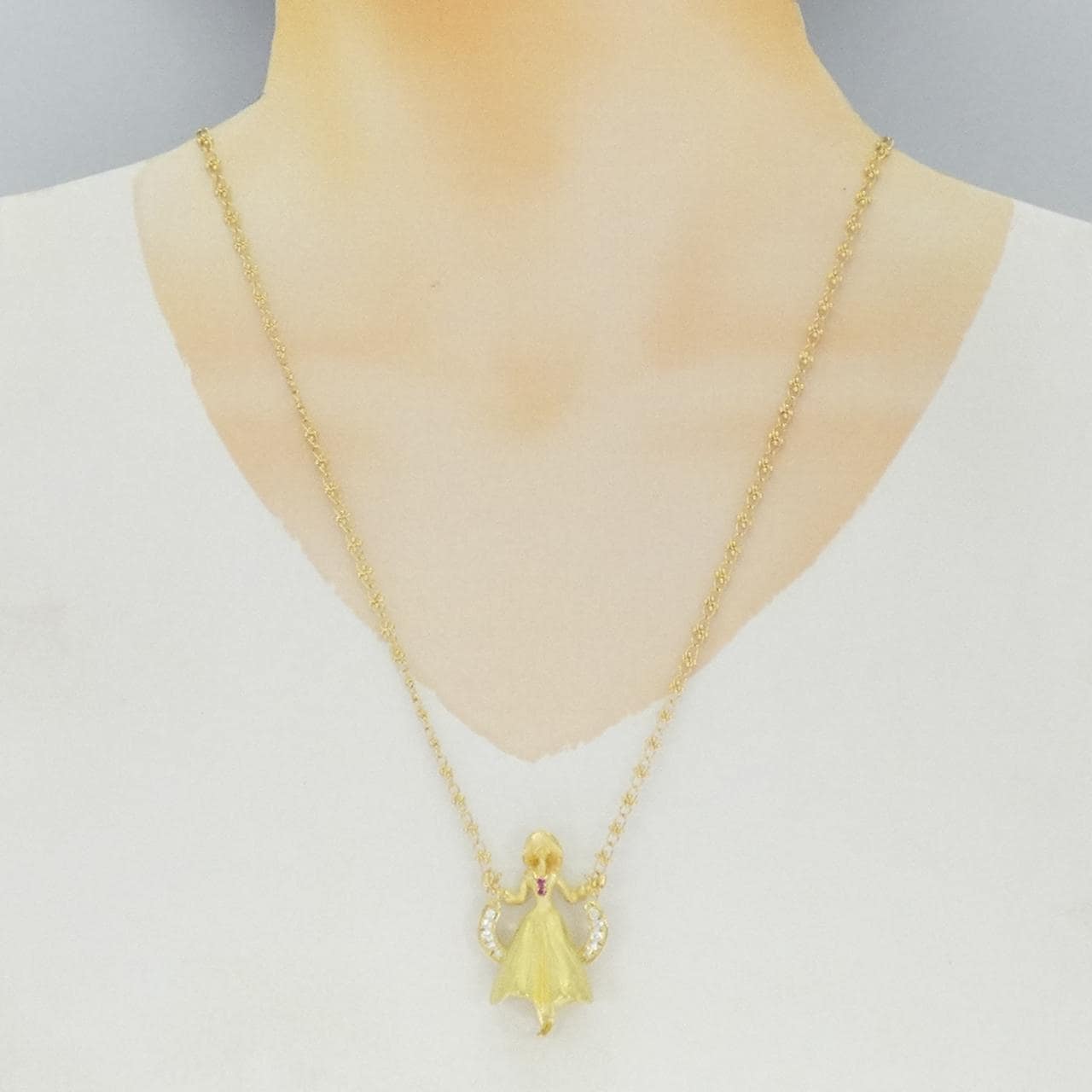 トモヤス 合成ルビー ネックレス 0.03CT