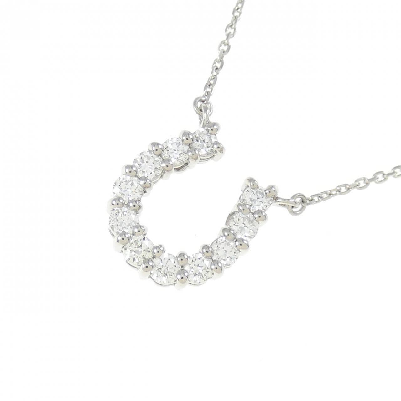 [BRAND NEW] PT Horseshoe Diamond Necklace 0.300CT