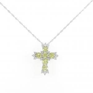 PT950 クロス グリーンガーネット ネックレス 1.20CT