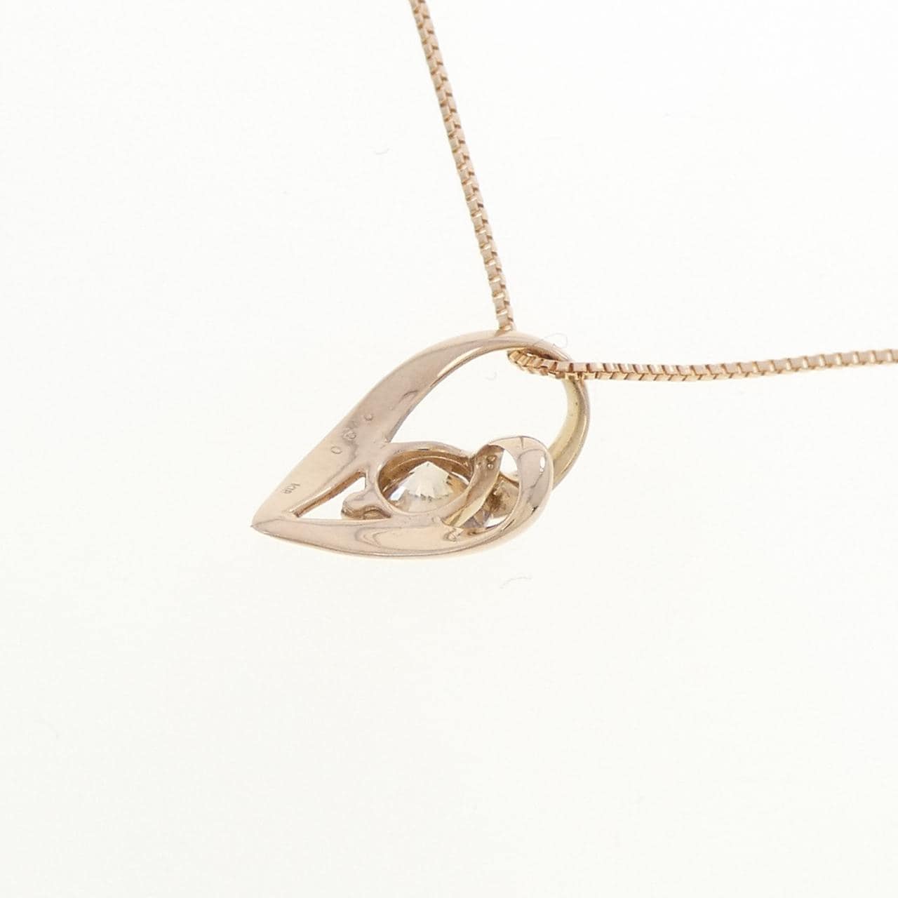 K18PG ハート ダイヤモンド ネックレス 0.30CT