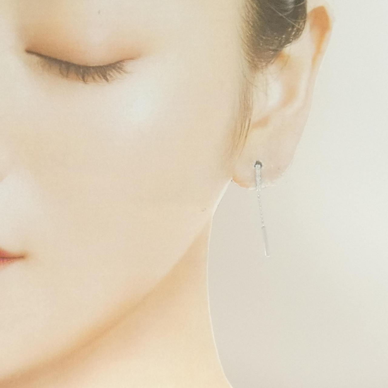 K14WG ダイヤモンド ピアス 0.10CT