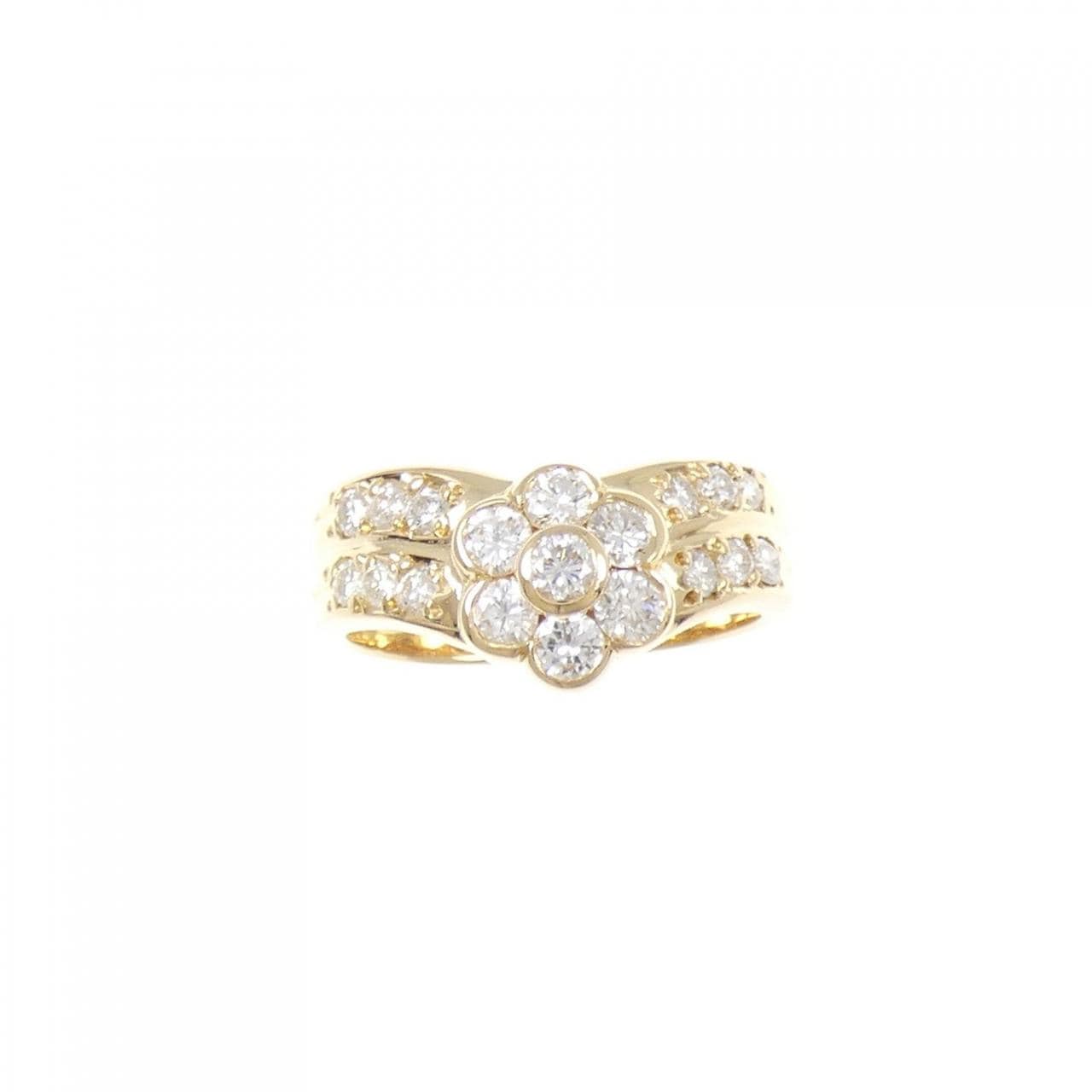 K18YG フラワー ダイヤモンド リング 0.70CT