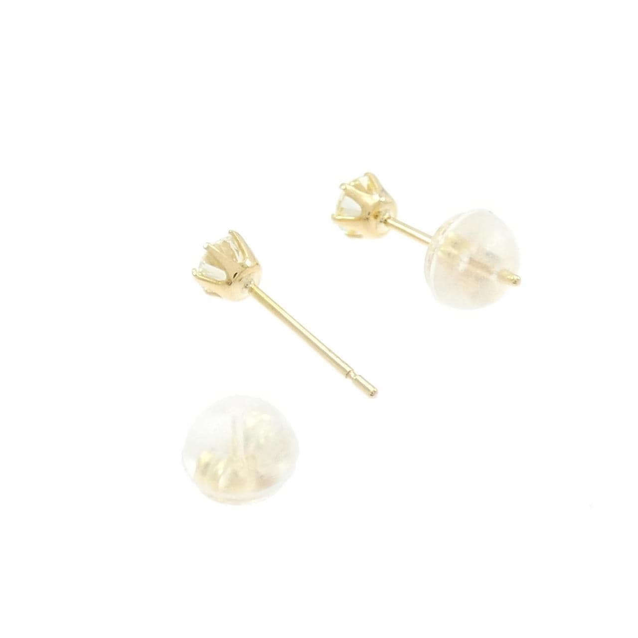 K18YG ソリティア ダイヤモンド ピアス 0.30CT
