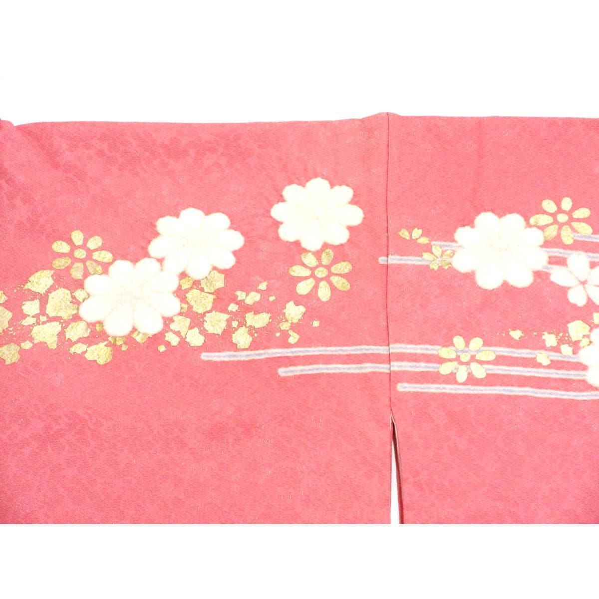 振袖　銀通しボカシ染　友禅金彩加工　絞り入