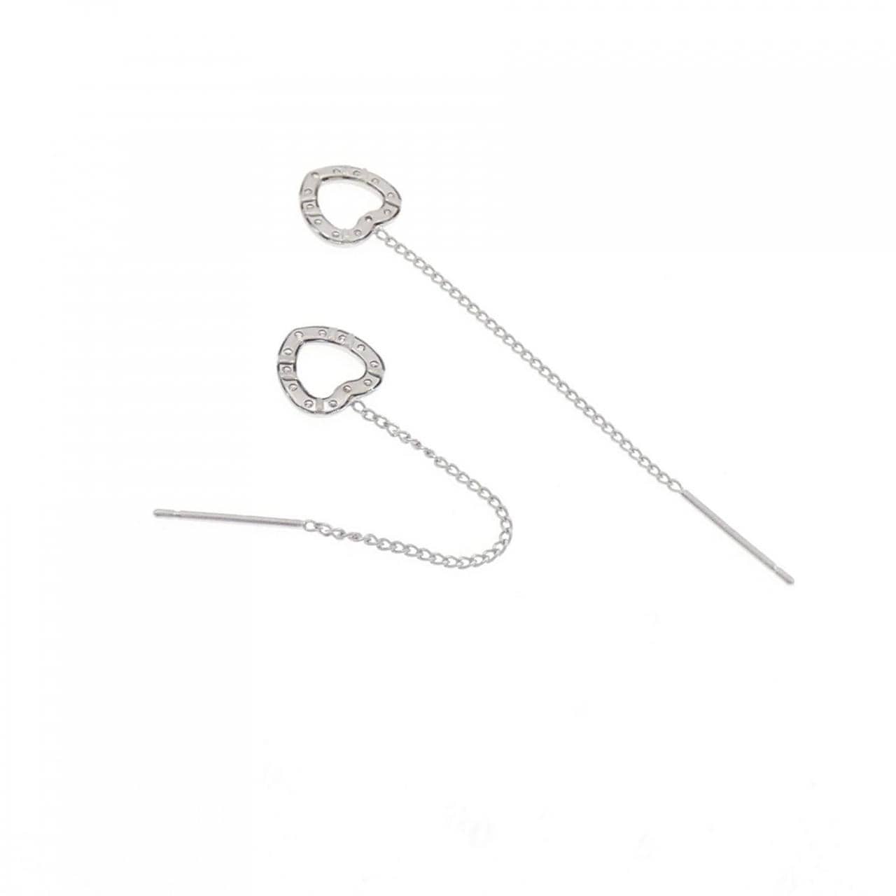 K14白金心形鑽石耳環