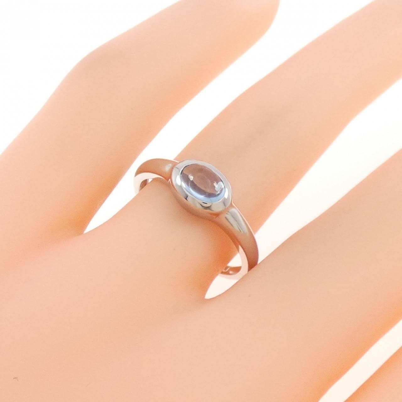 PT900藍色托帕石戒指