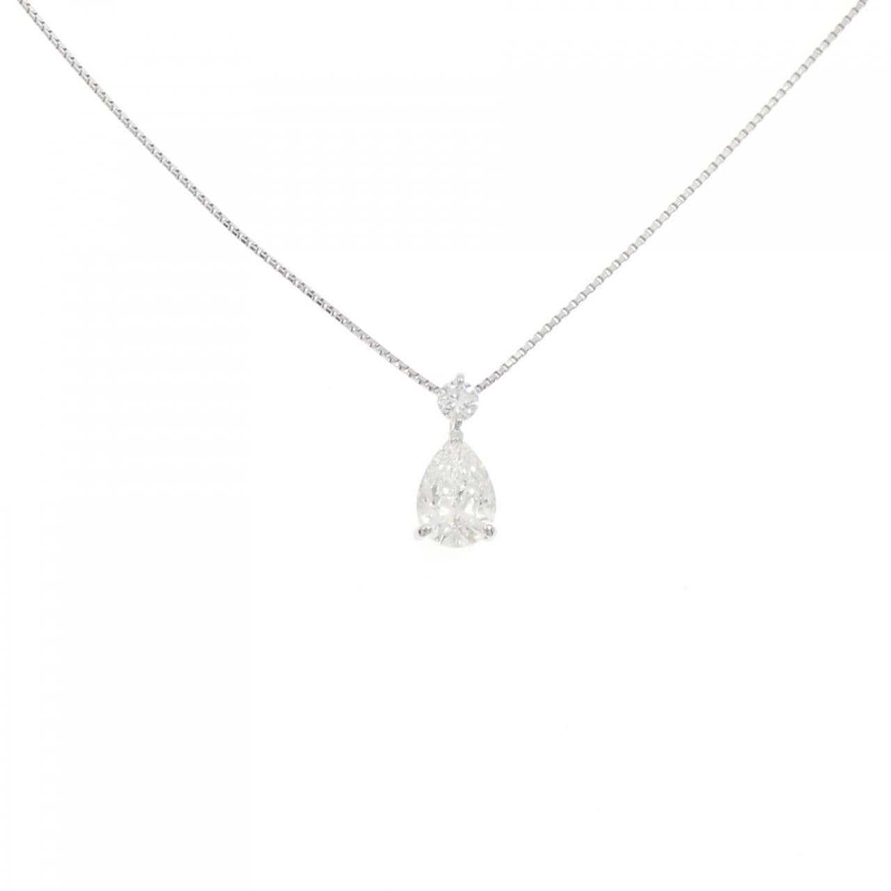 PT900/PT850 ダイヤモンド ネックレス 1.006CT G SI2 ペアシェイプ