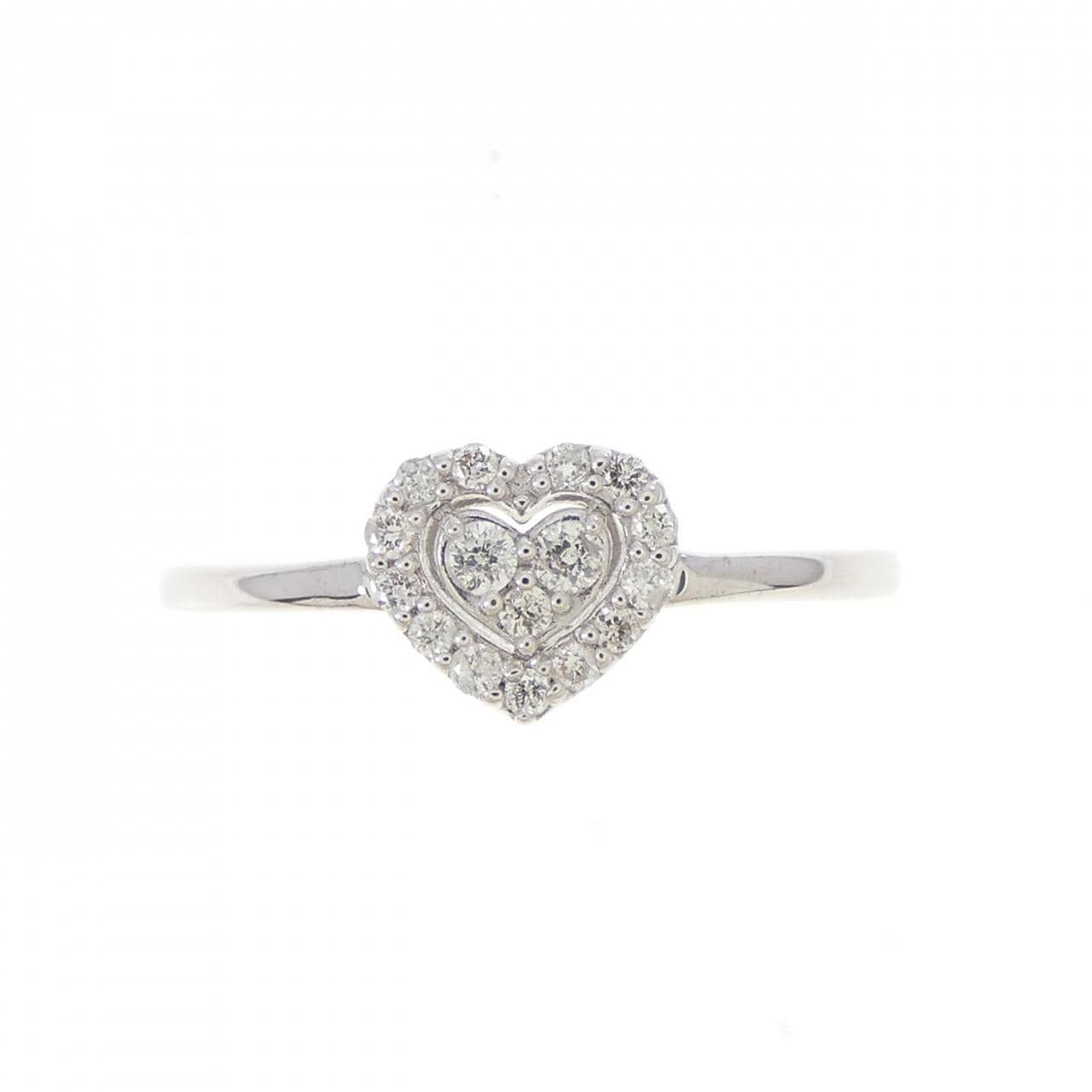 K18WG ハート ダイヤモンド リング 0.10CT