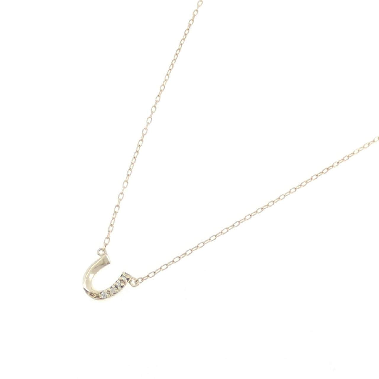 K10YG ホースシュー ダイヤモンド ネックレス 0.01CT