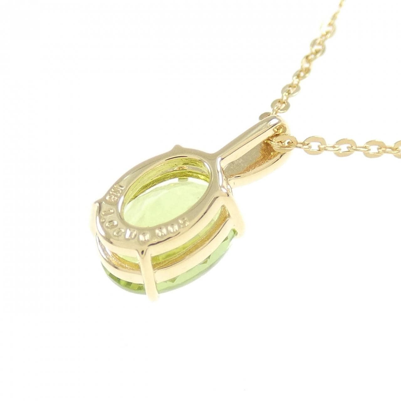 K18YG/585YG Peridot Necklace 1.00CT