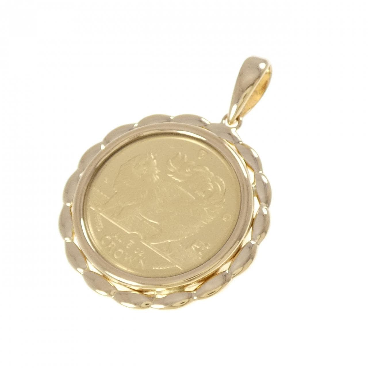 K18YG(枠) コイン ペンダント