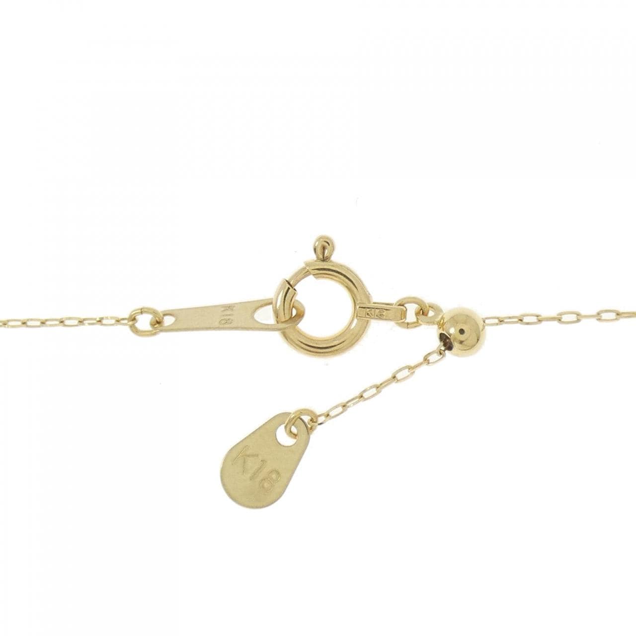 【新品】K18YG フラワー エメラルド ネックレス 0.07CT