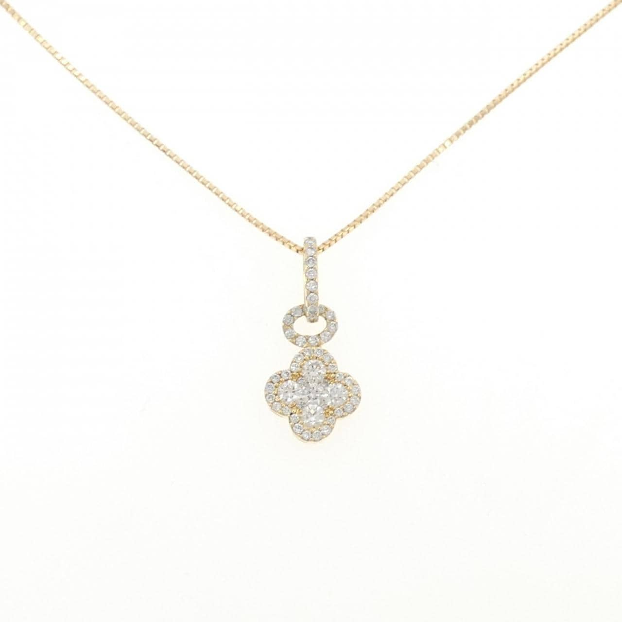 K18YG フラワー ダイヤモンド ネックレス 1.00CT