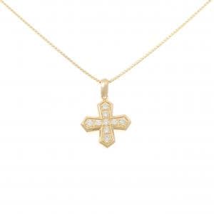 K18YG クロス ダイヤモンド ネックレス 0.33CT