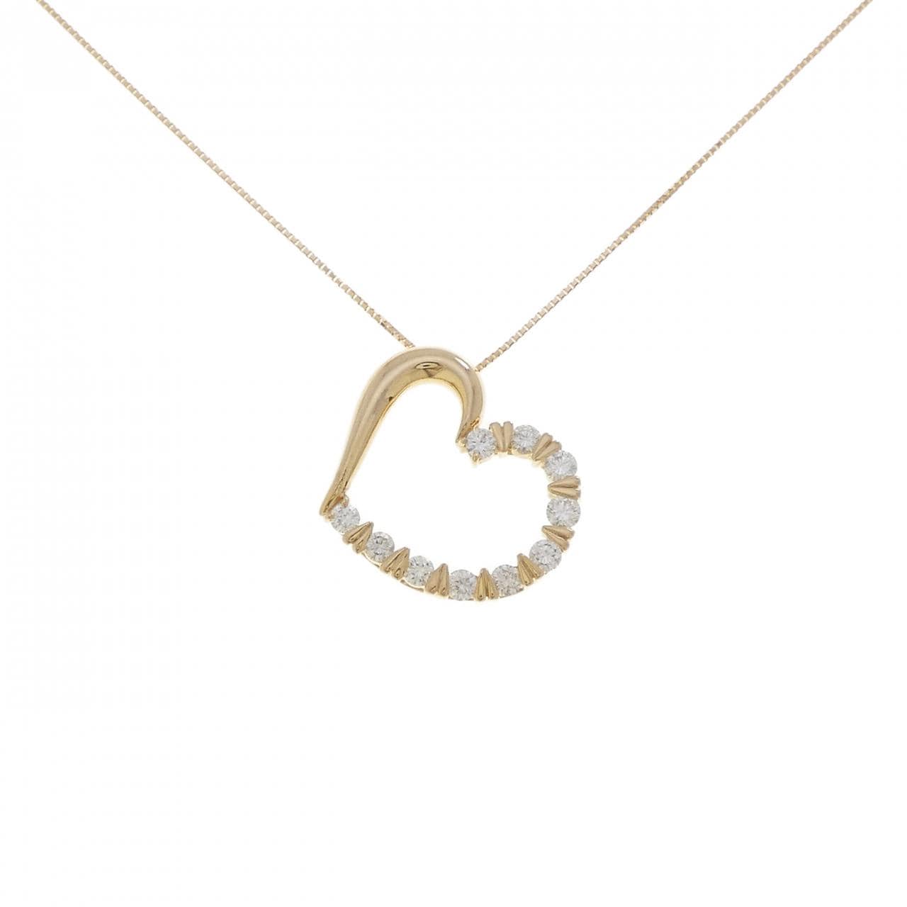 K18YG ハート ダイヤモンド ネックレス 1.00CT