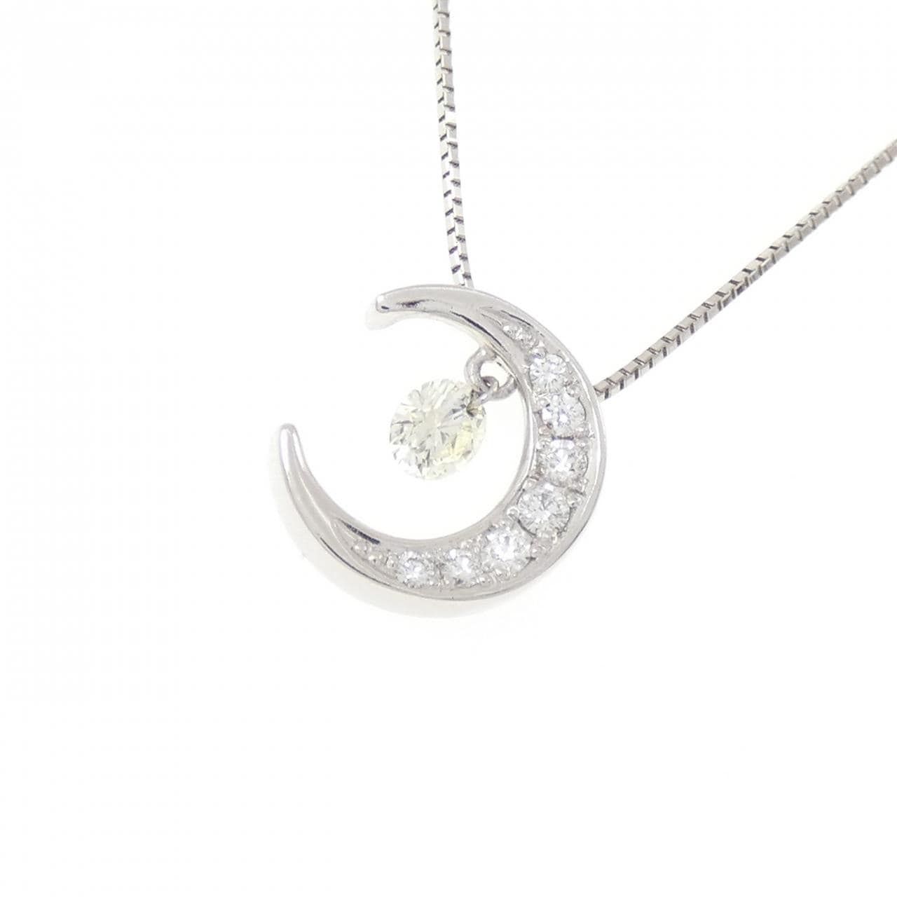 PT900/PT850 ムーン ダイヤモンド ネックレス 0.219CT