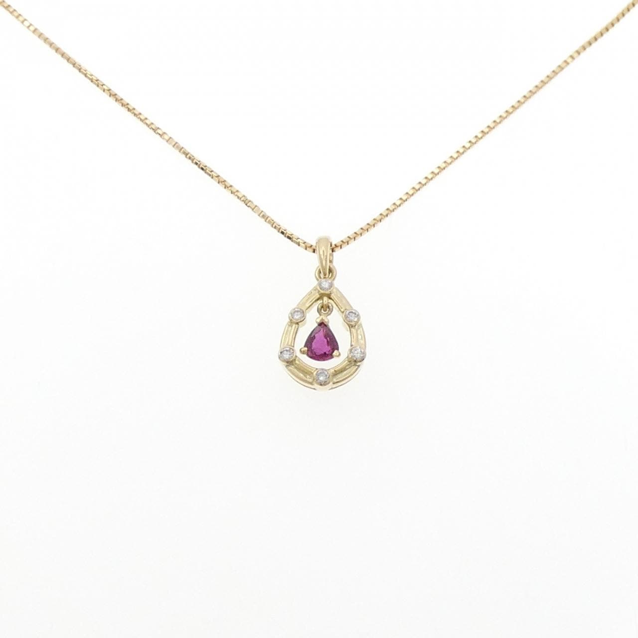 750YG/K18YG ルビー ネックレス