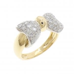 750YG/750WG リボン ダイヤモンド リング 0.52CT