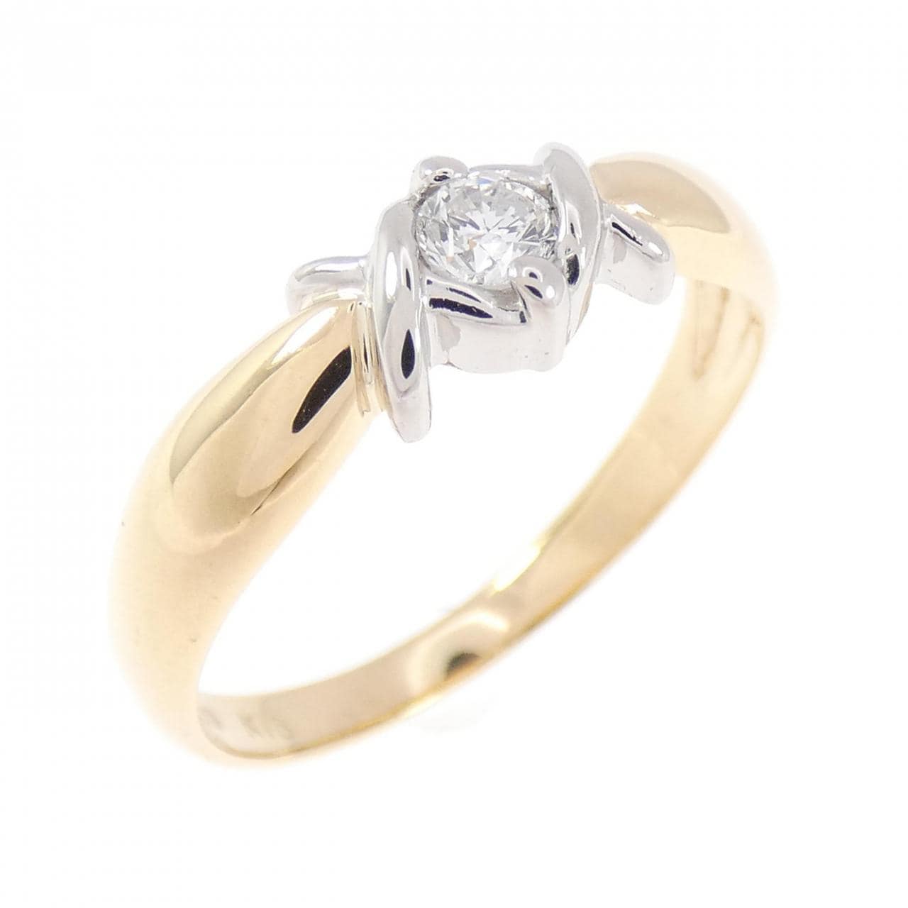 K18YG/PT900 ダイヤモンド リング 0.10CT