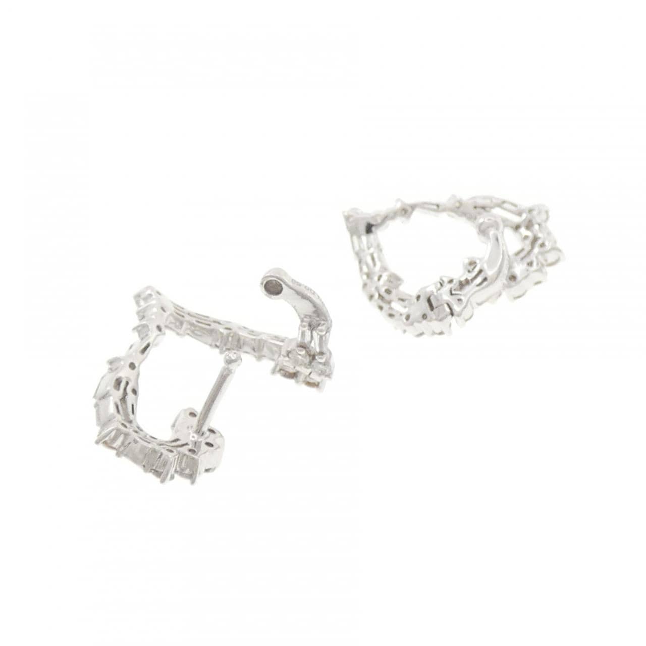 K18WG ハート ダイヤモンド ピアス 1.00CT