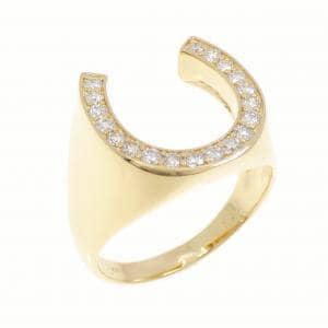 K18YG ホースシュー ダイヤモンド リング 0.40CT