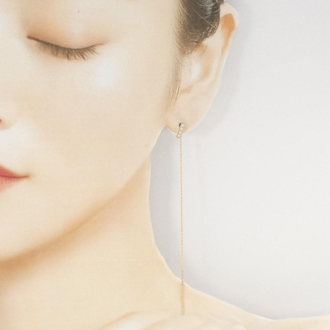 K18YG ダイヤモンド ピアス 片耳