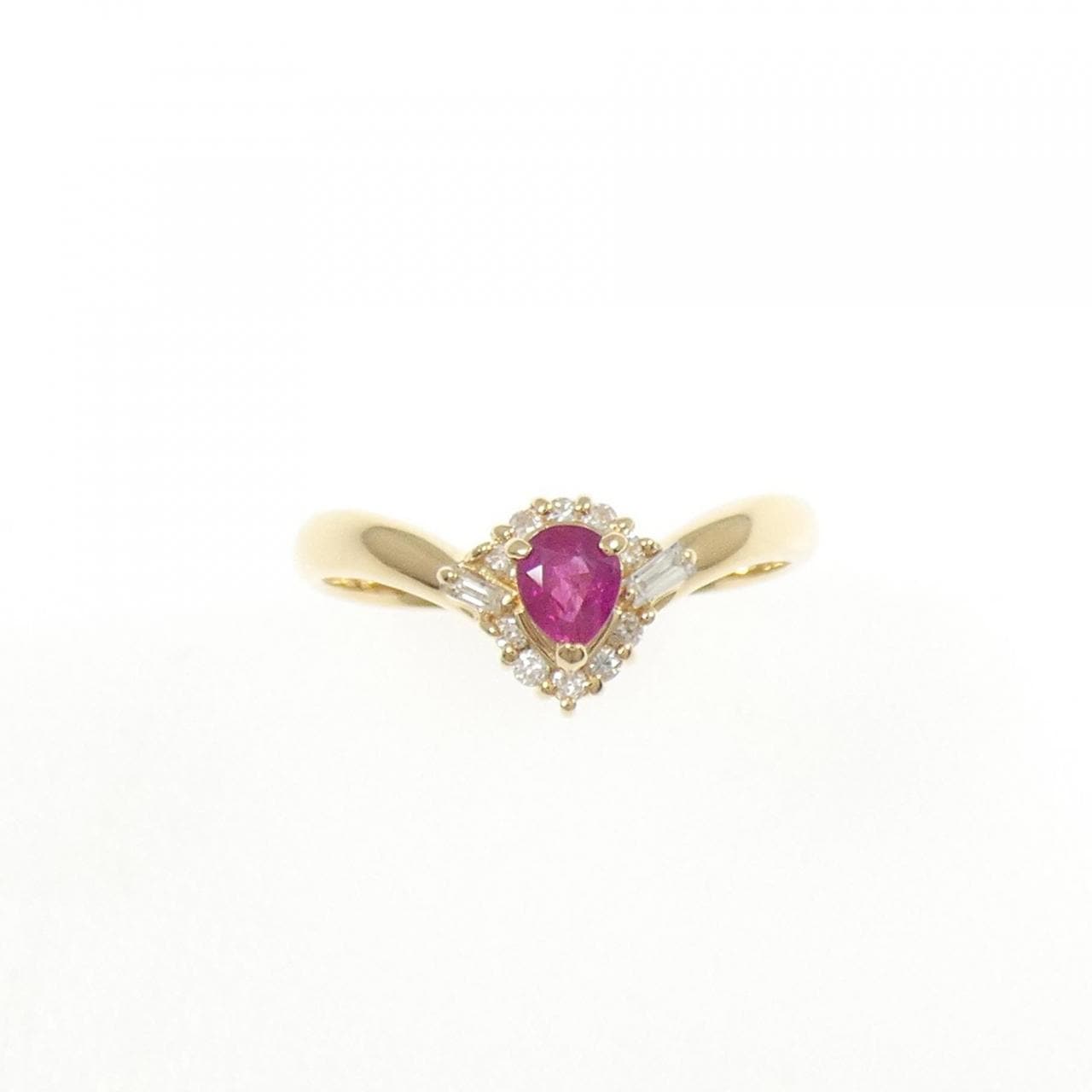 K18YG ルビー リング 0.20CT