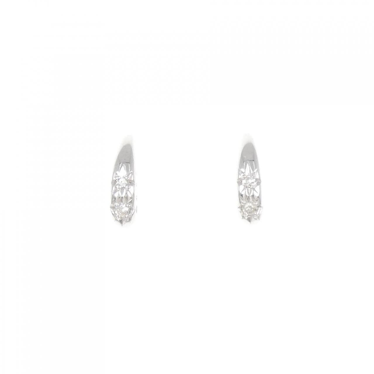 K14WG ダイヤモンド ピアス 0.10CT