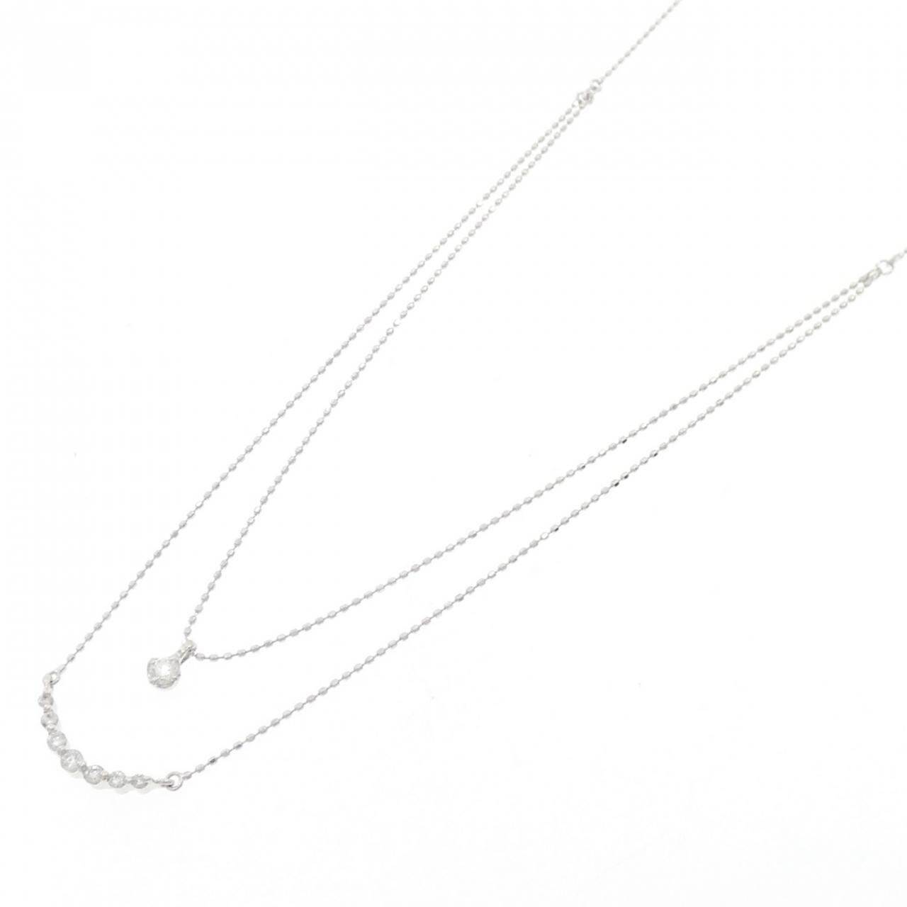 K18WG ダイヤモンド ネックレス 0.11CT