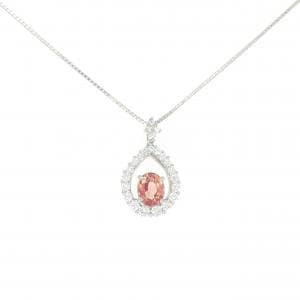PT900/PT850 パパラチアサファイヤ ネックレス 0.954CT