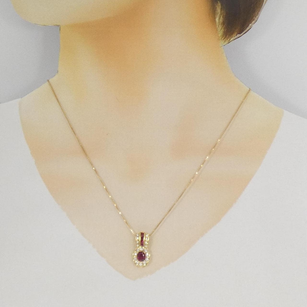 K18YG ルビー ネックレス 1.06CT