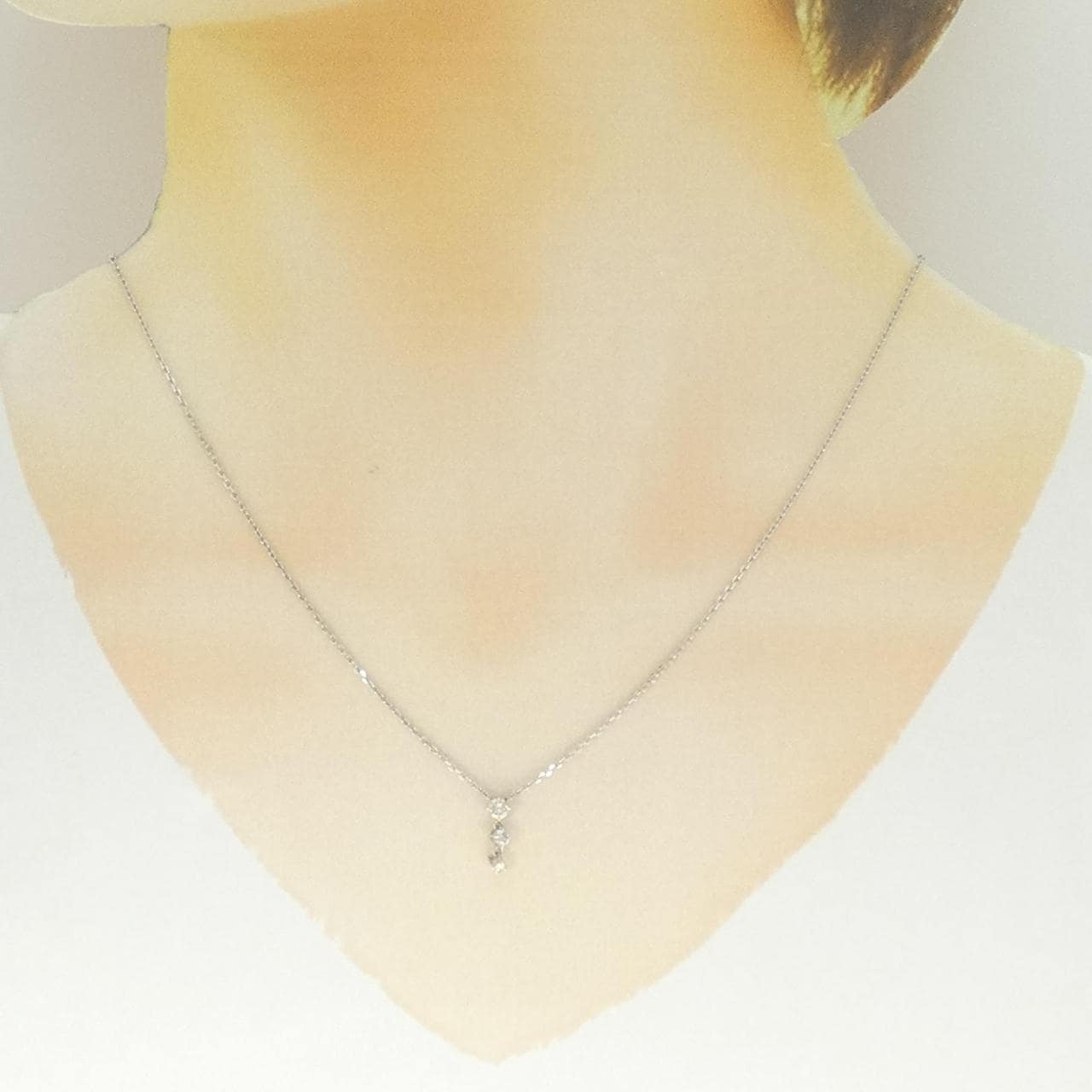 K18WG ダイヤモンド ネックレス 0.20CT